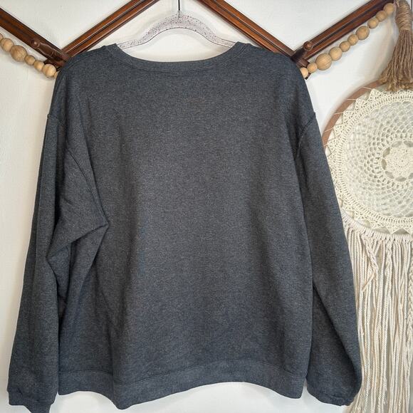 Hanes Gray Goofy Donald Christmas Embroidered Crewneck - Picture 3 of 4